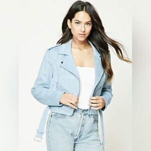 Forever 21 Soft Blue Faux Leather Jacket
